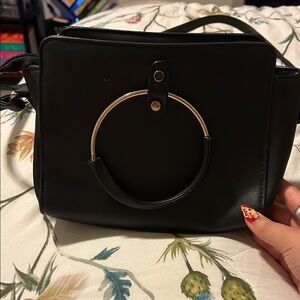Primark Black Crossbody Bag with Silver Ring